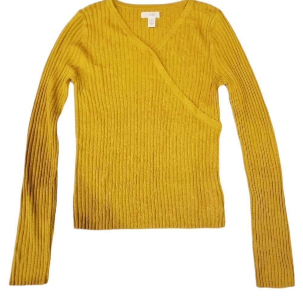 1901 Girls Mustard Ribbed Knit Sweater‎